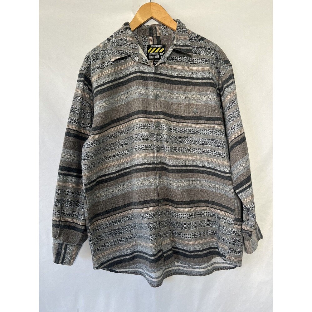 Big Rock Canyon Outdoor Men's Plaid Flannel Shirt Rugged Wear Cotton - Size L